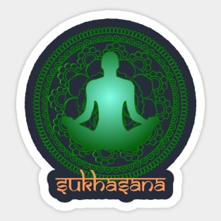 Sukhasana Yoga Pose Sticker